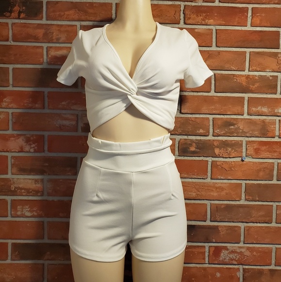 2 piece high waist short set - Picture 1 of 4